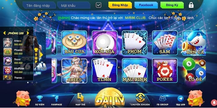 Mir86 Club - Đa dạng game trên thị trường 