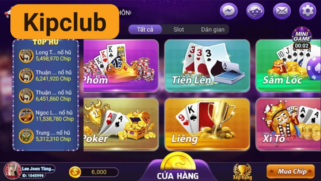 Kipclub đa dạng các thể loại game slot 