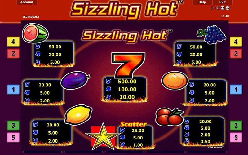 Game slot Sizzling Hot